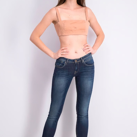 DANIELLE BERNSTEIN Women's Bra Tank Copper Peach Size 12 Cropped Bra Top - Picture 4 of 15